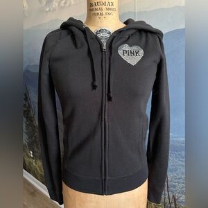 PINK FLEECE BLACK JACKET